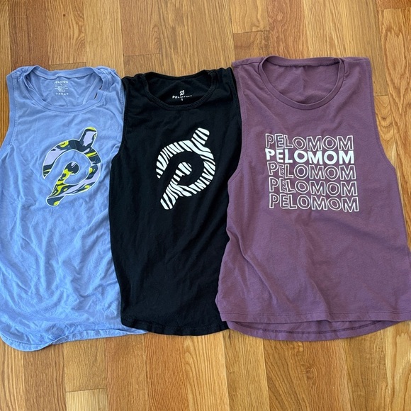 Set of three workout peloton shirts, sizes, medium, and small tank tops - Picture 1 of 12